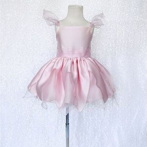 Girls fairy dress Satin pink